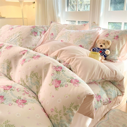 91家纺网 家纺一手货源 找家纺 （总）梦幻之城 2025新款水洗棉数码印花简易款四件套