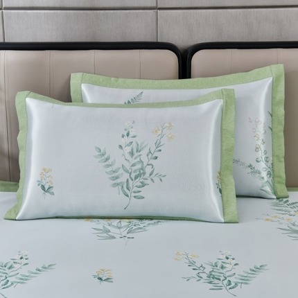 小牛席业 2025新款碳光凉感印花冰丝凉枕套系列凉枕套夏天枕套冰丝枕套竹枕套藤枕套冰藤枕套 仙仙草