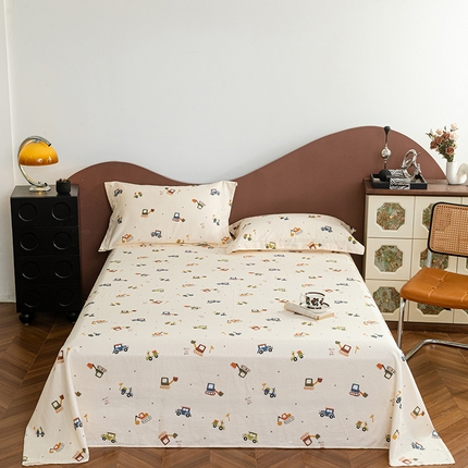 锦罗绣 2025新款A类全棉双层纱单床单 萌趣汽车