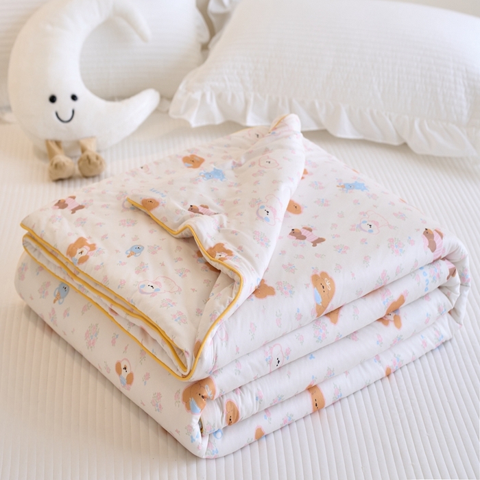 91家纺网 家纺一手货源 找家纺 维洋家纺 2025升级21%大豆新款A类牛奶丝针织夏被（四周踩棉）软糯凉感夏被空调被 软萌萌