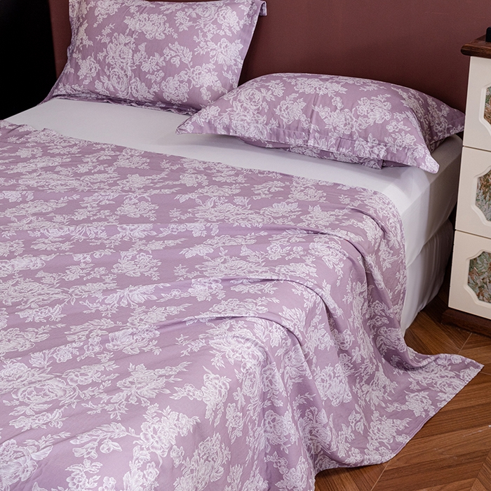 91家纺网 家纺一手货源 找家纺 锦罗绣 2025新款A类全棉双层纱单床单 花觅