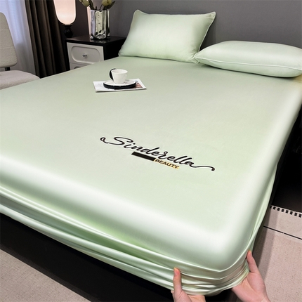 91家纺网 家纺一手货源 找家纺 （总）云棉坊 2025水洗冰丝刺绣床笠-S款