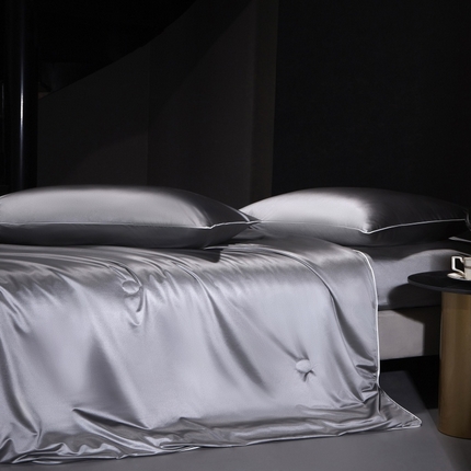 91家纺网 家纺一手货源 找家纺 优悦生活馆 2025新款凉感冰丝纯色夏被四件套-盛夏 盛夏-深灰色