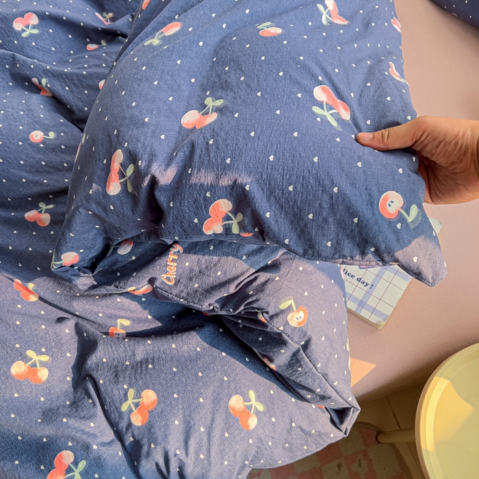 91家纺网 家纺一手货源 找家纺 暖芯优选 2025新款加厚云感棉双层纱四件套小碎花被套床单床笠款学生三件套新款直播热款 大吉大厘