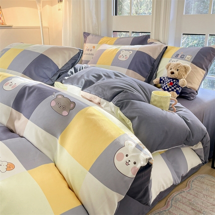 91家纺网 家纺一手货源 找家纺 （总）梦幻之城 2025新款水洗棉数码印花简易款四件套