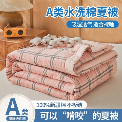 鑫佰利 2025新款A类水洗棉新疆棉花夏被子被芯 乔南粉