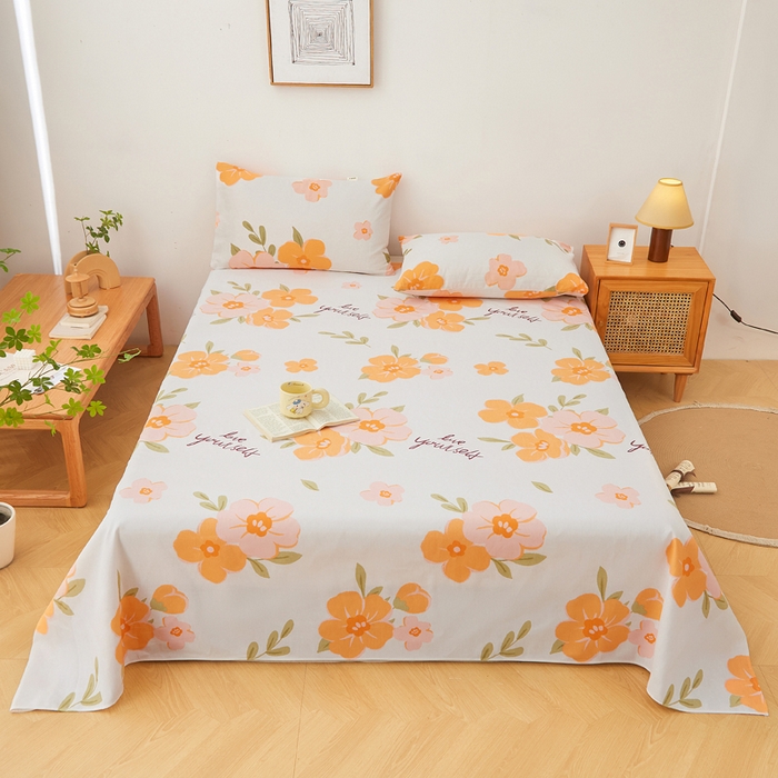 91家纺网 家纺一手货源 找家纺 首爱家纺 2025新款锦柔老粗布床单老粗布凉席三件套 朝暮