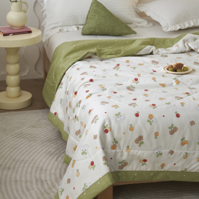 91家纺网 家纺一手货源 找家纺 维洋家纺 2025新款里外全棉印花棉花夏凉被 限定美好