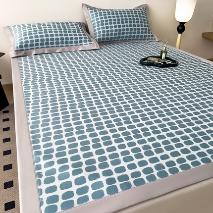 卡初家居（原微来） 2025夏季轻柔丝系列冰丝席——绮梦系列 湖蓝