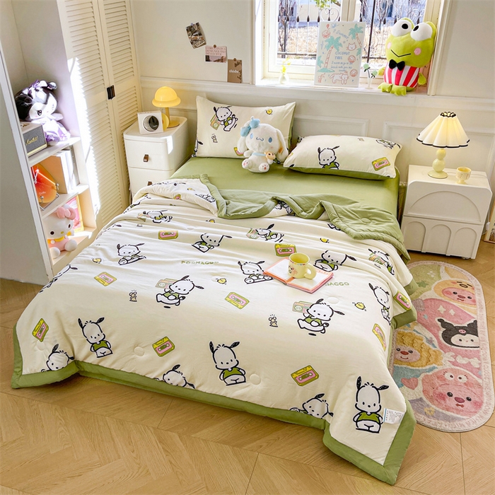 91家纺网 家纺一手货源 找家纺 晓时候 2025新款正版授权三丽鸥水洗棉夏被新疆棉花被夏凉被空调薄被子 童心帕恰狗