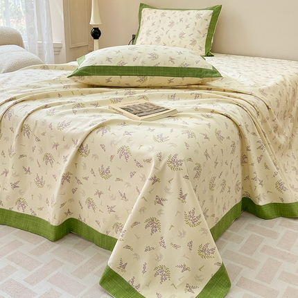 91家纺网 家纺一手货源 找家纺 （总）蓝邻家纺 2025新款100%新疆原棉粗布小清新拼角工艺款系列单床单