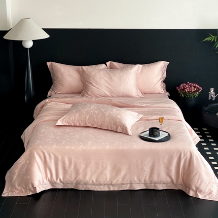 云栖家居 2025天丝棉提花四件套 奢兰-粉