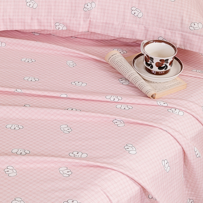 91家纺网 家纺一手货源 找家纺 锦罗绣 2025新款A类全棉双层纱单床单 好奇小狗