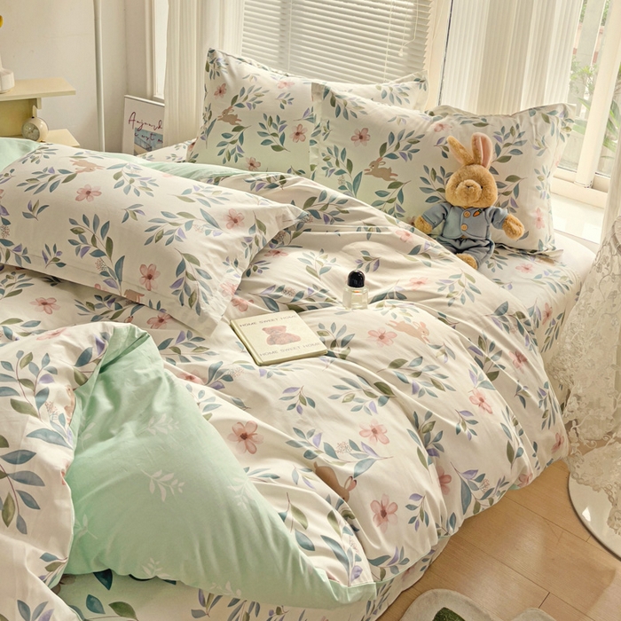 91家纺网 家纺一手货源 找家纺 金盛纺 2025新款13372全棉系列四件套 轻纱漫舞