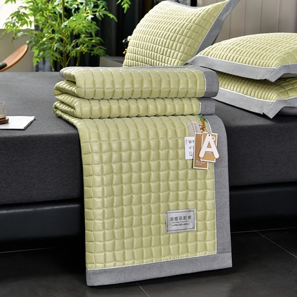 小牛席业 2025新款经典款-小冰块加厚乳胶席凉席藤席冰藤席冰丝席竹席草席空调席乳胶席豆豆席 经典款-小冰块乳胶席加厚款-松石绿