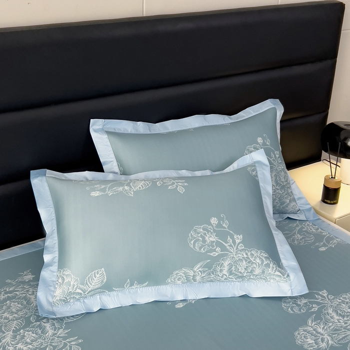 91家纺网 家纺一手货源 找家纺 卡初家居（原微来） 2025夏季凉感提花席 南鸢-幽蓝