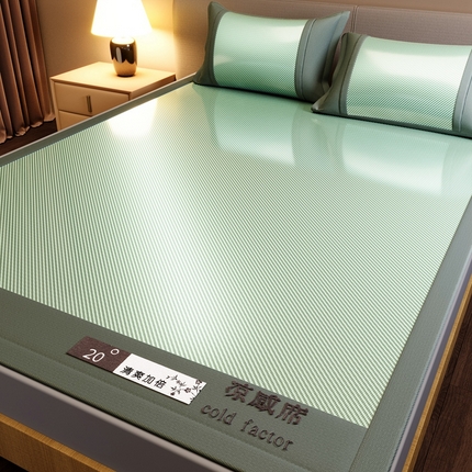 91家纺网 家纺一手货源 找家纺 卡初家居（原微来） 2025夏季轻柔丝系列冰丝席 凉感绿色