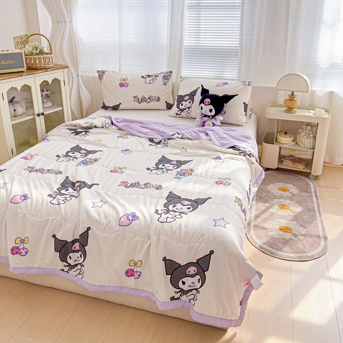 91家纺网 家纺一手货源 找家纺 （总）海岛哥哥 2025新款三丽鸥系列A类水洗棉夏被大床图（提供买家秀）