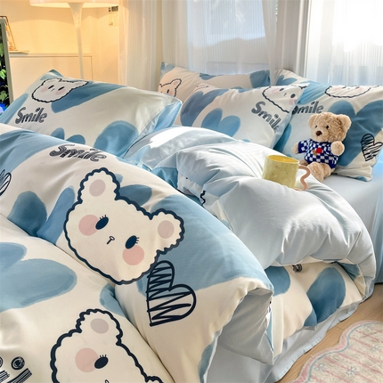 91家纺网 家纺一手货源 找家纺 （总）梦幻之城 2025新款水洗棉数码印花简易款四件套