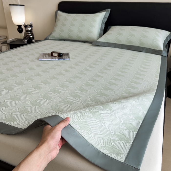 91家纺网 家纺一手货源 找家纺 卡初家居（原微来） 2025夏季凉感提花席 逸线翠澜-玉翡森