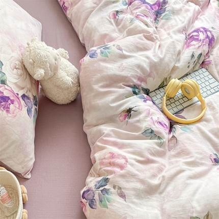 91家纺网 家纺一手货源 找家纺 （总）如约 2025新款A类全棉双层纱四件套