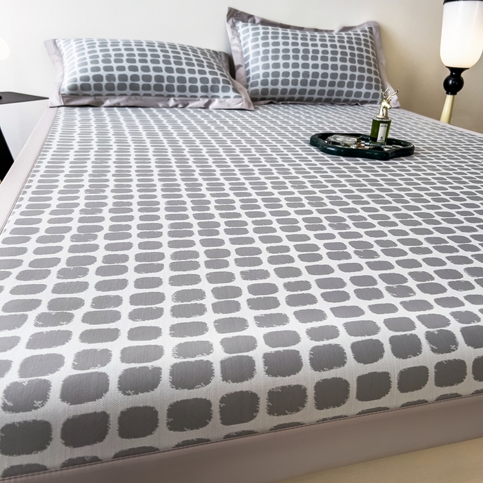 91家纺网 家纺一手货源 找家纺 卡初家居（原微来） 2025夏季轻柔丝系列冰丝席——绮梦系列 素雅灰