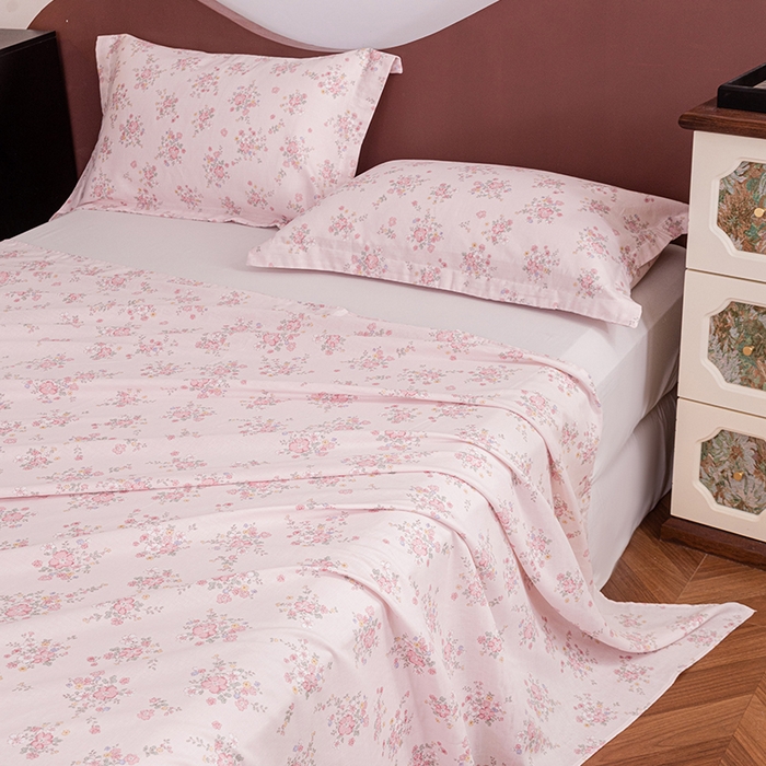 91家纺网 家纺一手货源 找家纺 锦罗绣 2025新款A类全棉双层纱单床单 蔓野