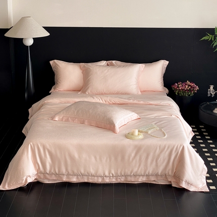 云栖家居 2025天丝棉提花四件套 春纪-皮粉