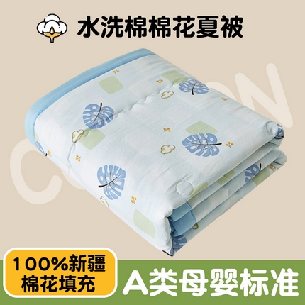 91家纺网 家纺一手货源 找家纺 鑫佰利 2025新款A类水洗棉印花纯棉花夏被子被芯 清新夏日