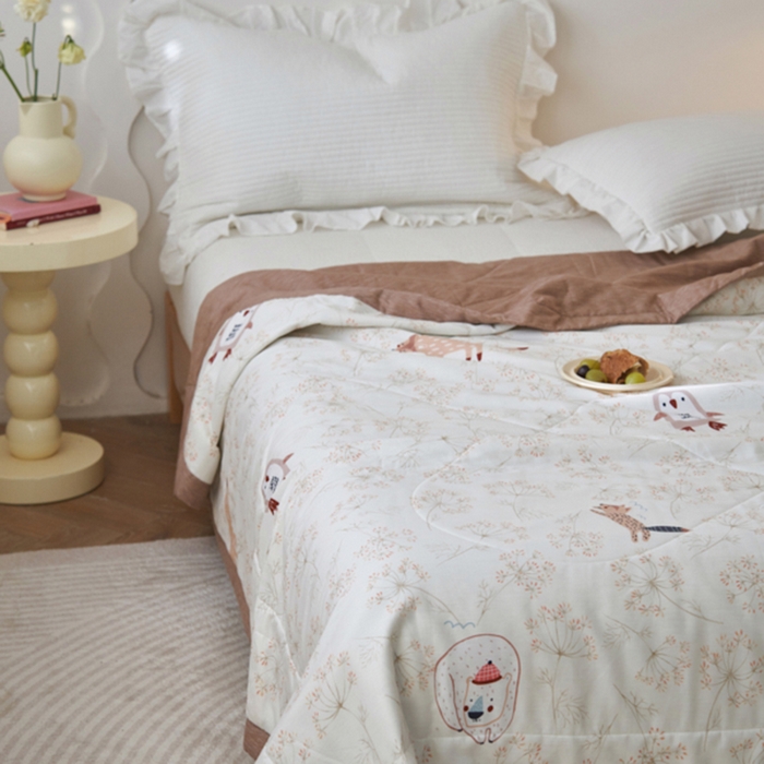 91家纺网 家纺一手货源 找家纺 维洋家纺 2025新款里外全棉印花棉花夏凉被 企鹅