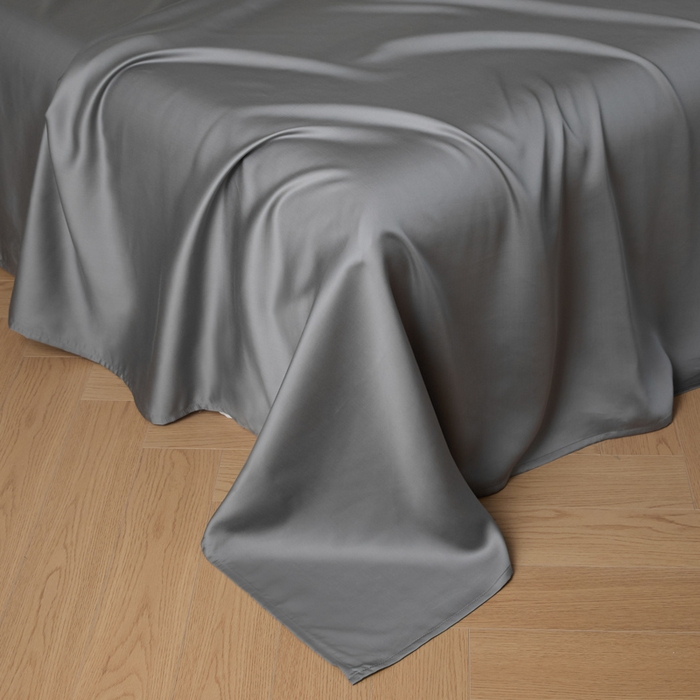 91家纺网 家纺一手货源 找家纺 涵宸 2025新款天丝-天丝棉-纯色单床单-场景1 床单-星夜灰