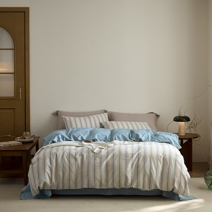 91家纺网 家纺一手货源 找家纺 （总）玖弘家居 2025新款提花四件套-素练浮光