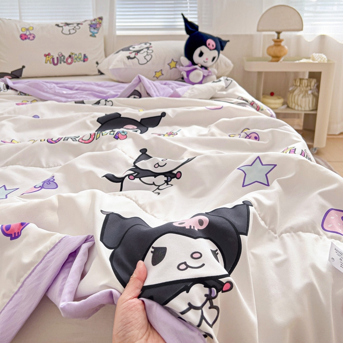 91家纺网 家纺一手货源 找家纺 海岛哥哥 2025新款三丽鸥系列A类水洗棉夏被大床图（提供买家秀） 夏被-冰淇淋库洛米