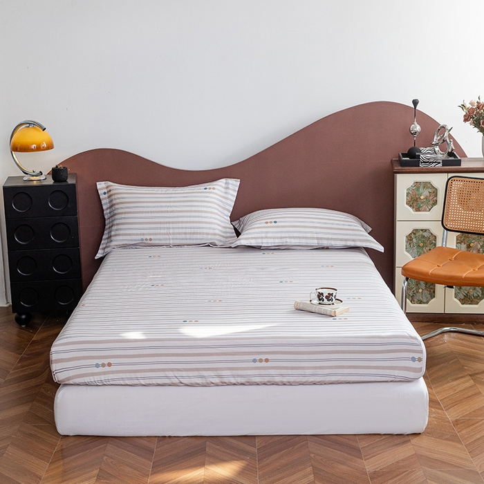 91家纺网 家纺一手货源 找家纺 锦罗绣 2025新款A类全棉双层纱单床笠 寄羽