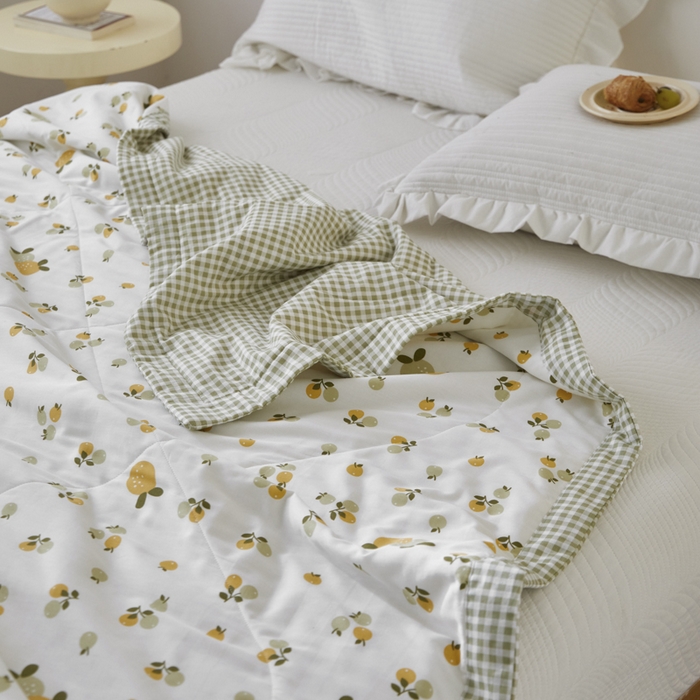 91家纺网 家纺一手货源 找家纺 维洋家纺 2025新款里外全棉印花棉花夏凉被 果果香