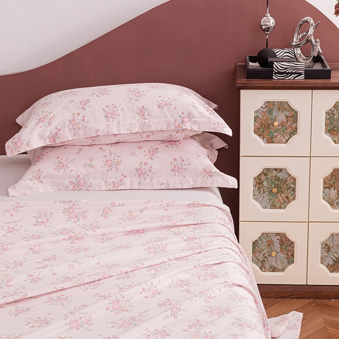 91家纺网 家纺一手货源 找家纺 锦罗绣 2025新款A类全棉双层纱单床单 蔓野