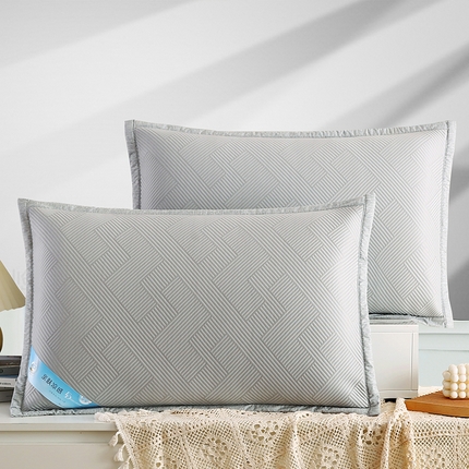小牛席业 2025新款魔力方块冷感豆豆枕套凉枕套夏天枕套冰丝枕套竹枕套藤枕套冰藤枕套 魔力方块冷感豆豆凉枕套-灰色