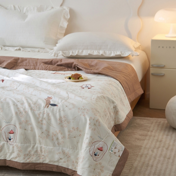 91家纺网 家纺一手货源 找家纺 维洋家纺 2025新款里外全棉印花棉花夏凉被 企鹅