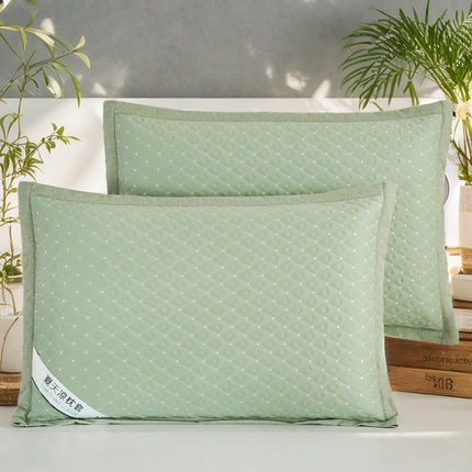 小牛席业 2025新款波点冷感豆豆夏凉枕套凉枕套夏天枕套冰丝枕套竹枕套藤枕套冰藤枕套 绿色
