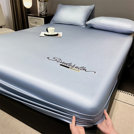 91家纺网 家纺一手货源 找家纺 （总）云棉坊 2025水洗冰丝刺绣床笠-S款