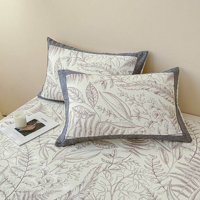 91家纺网 家纺一手货源 找家纺 蓝邻家纺 2025新款100%新疆原棉粗布小清新拼角工艺款系列单床单 雨棠-咖