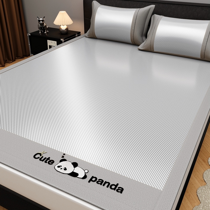 91家纺网 家纺一手货源 找家纺 卡初家居（原微来） 2026夏季轻柔丝系列冰丝席 嘟嘟熊高级灰