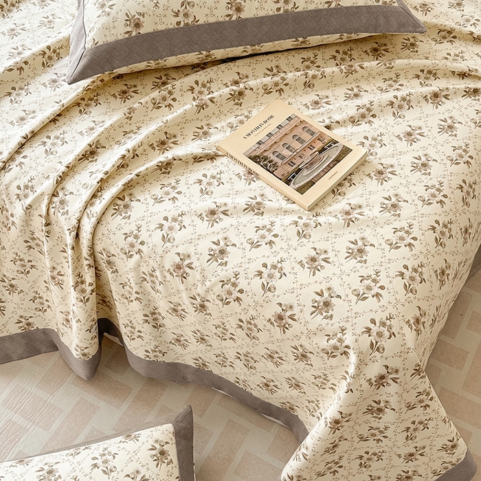 91家纺网 家纺一手货源 找家纺 （总）蓝邻家纺 2025新款100%新疆原棉粗布小清新拼角工艺款系列单床单