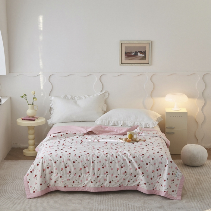 91家纺网 家纺一手货源 找家纺 维洋家纺 2025新款里外全棉印花棉花夏凉被 朵拉