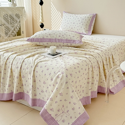 91家纺网 家纺一手货源 找家纺 （总）蓝邻家纺 2025新款100%新疆原棉粗布小清新拼角工艺款系列单床单