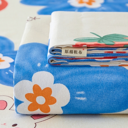 棉乐町家居 2025新款锦柔老粗布床单老粗布凉席三件套 暖心