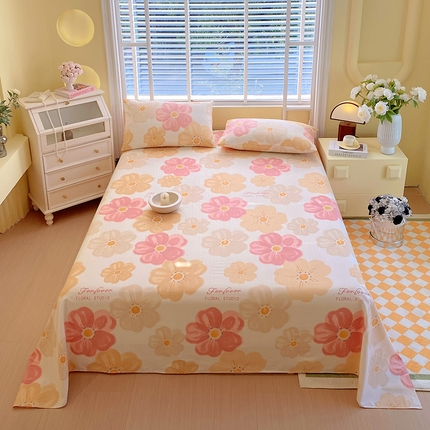 悦织湾家纺 2025华夫格全棉单床单 华夫格-春暖花开