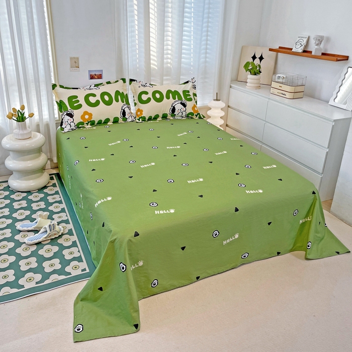 91家纺网 家纺一手货源 找家纺 金盛纺 2025新款13372全棉系列四件套 屁屁狗