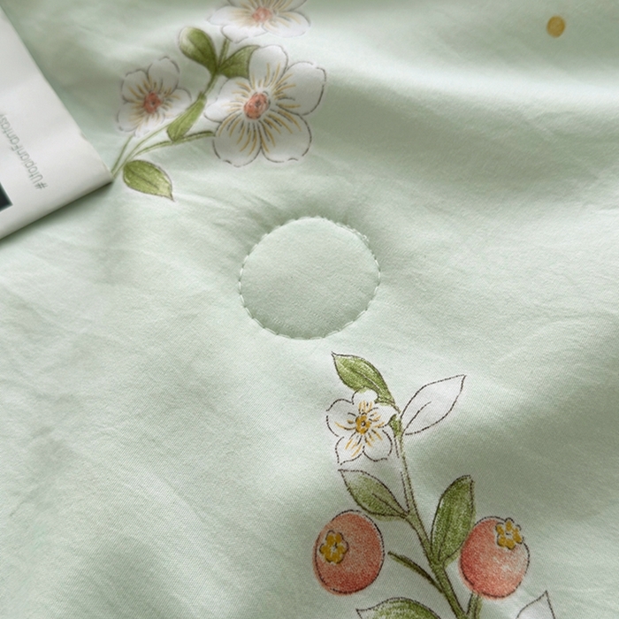 91家纺网 家纺一手货源 找家纺 鑫佰利 2025新款A类水洗棉印花纯棉花夏被子被芯 花满枝头绿