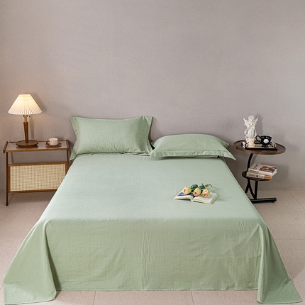 锦罗绣 2025新款A类全棉双层纱单床单 绿色